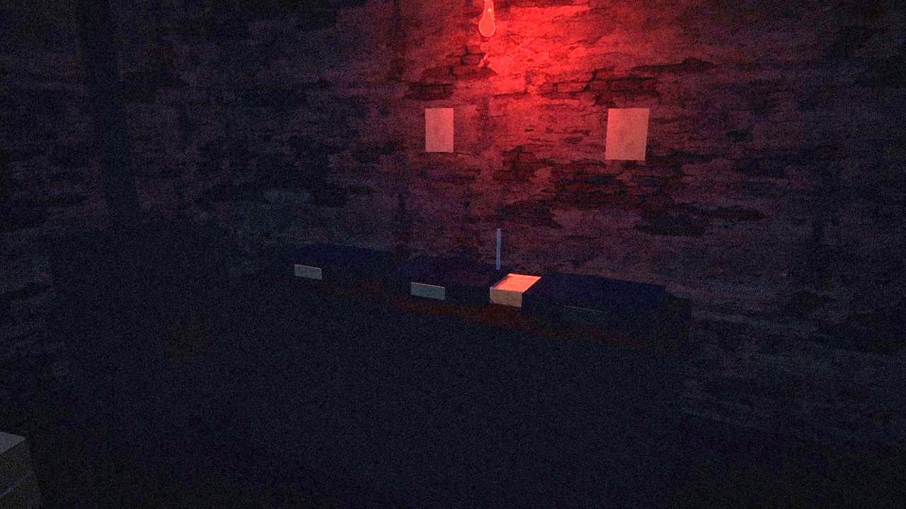 Une chambre noire éclairée en rouge